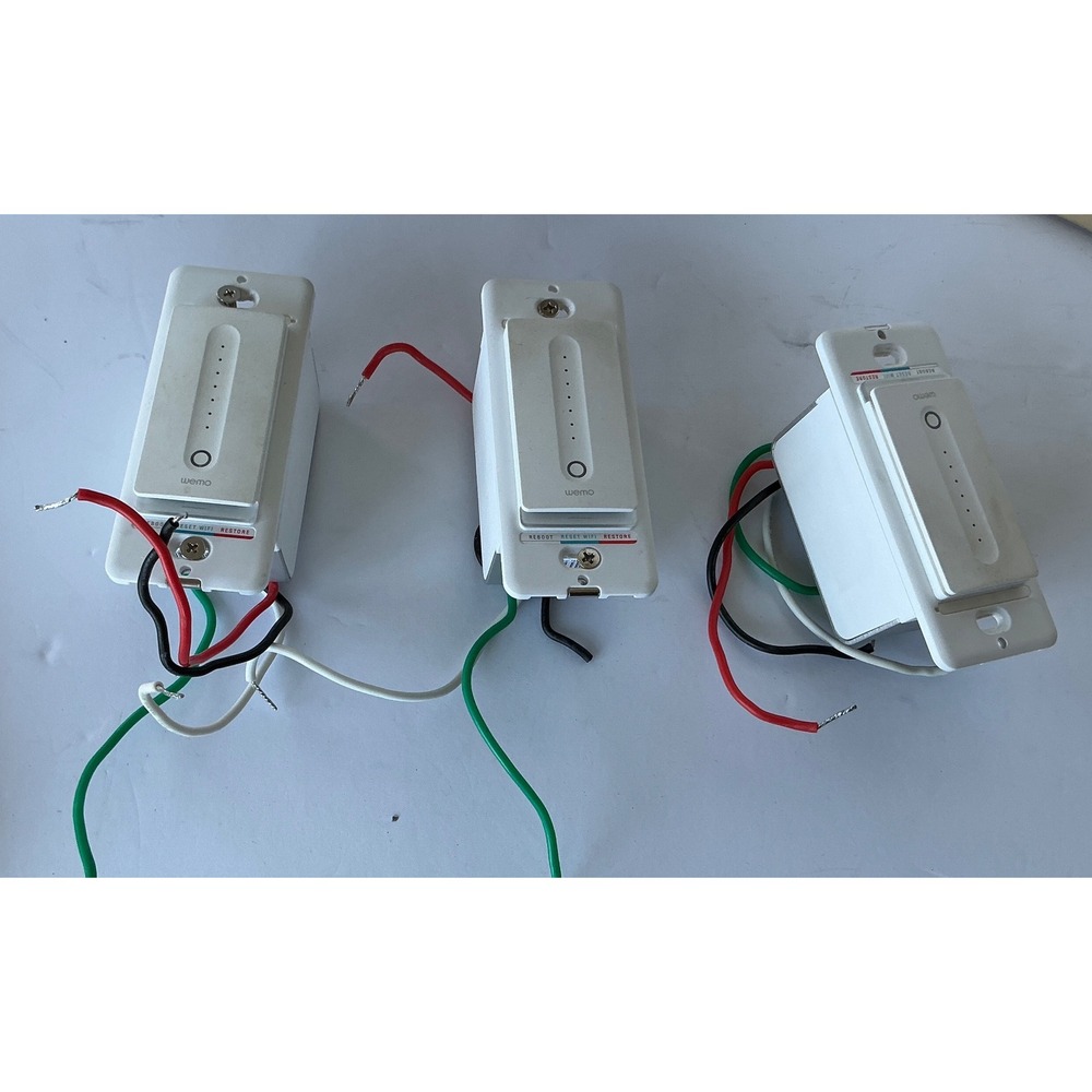 Wemo Smart Dimmer WiFi Light Switch F7C059 White Lot of 3 with Wall Plates